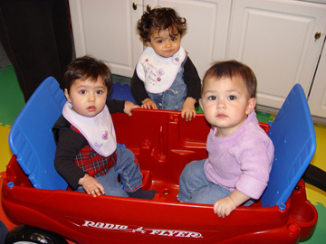 Jan. 2007 - L to R: Maya & Niki (13 mos), Zoe (17 mos)