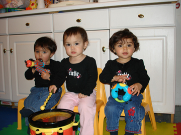 Feb. 2007 - Maya (14 mos), Niki (14 mos), & Zoe (18 mos)