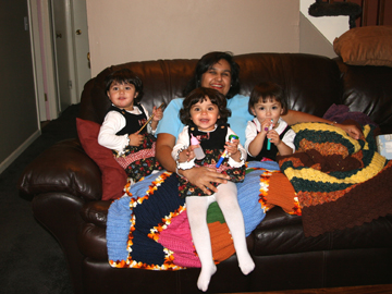 Jan. 2007 - L to R: Maya & Niki (13 mos), Zoe (17 mos)